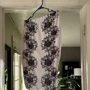 Floral Black and White Women's Skirt